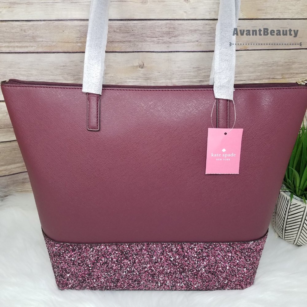 Kate Spade Penny Greta Court Cherrywood Tote New - Picture 8 of 15